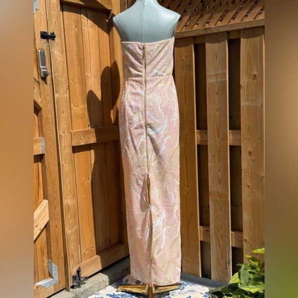 🆕 BRONX & BANCO 🧿 NWOT Dahlia Blush Multi Sequin Maxi Dress - Sz L US 8 - Picture 9 of 15